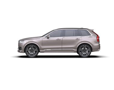 Arka planda lüks SUV vagonu var. 3D görüntüleme - illüstrasyon