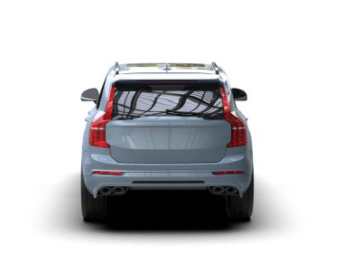 Siyah vücutlu beyaz bir cip. 3d oluşturma