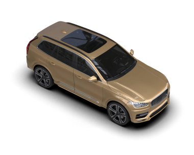 araba beyaz arkaplanda izole edildi