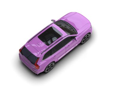 beyaz arkaplanda mor modern araba