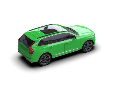 beyaz arka planda modern araba 3 boyutlu