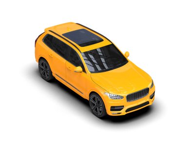 beyaz arkaplandaki modern araba 3 boyutlu görüntüleme