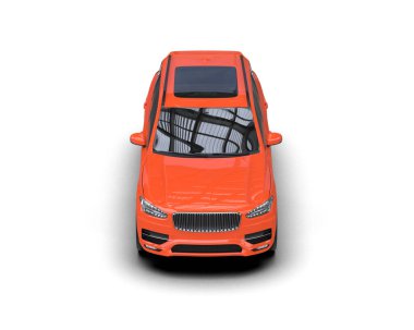 Kırmızı modern araba. Ön manzara. izole