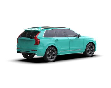 Beyaz arka planda izole edilmiş modern lüks araba. 3d illüstrasyon