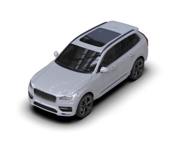 Beyaz lüks sedan araba.