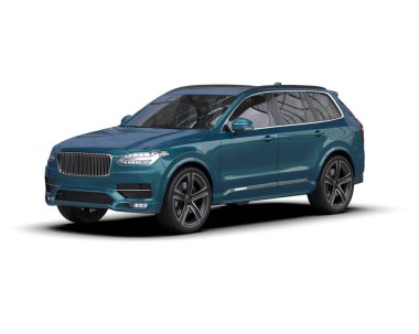 Mavi spor araba. 3d oluşturma