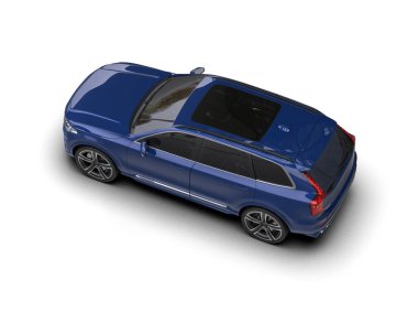 Beyaz arkaplandaki bir arabanın 3 boyutlu görüntüsü