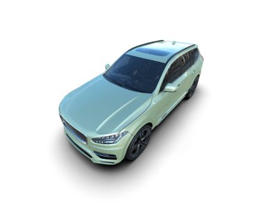 Gri arka planda modern bir iş arabası. 3d oluşturma