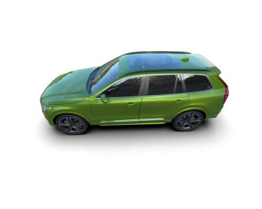 yeşil modern cip beyazda izole edildi