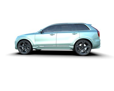 araba modern SUv beyaz arka planda - 3D görüntüleme - illüstrasyon