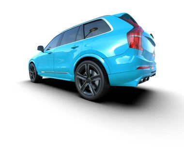 gölgeli beyaz arka planda modern araba - 3 boyutlu görüntüleme