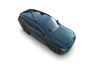 3D rendelenmiş siyah jenerik araba