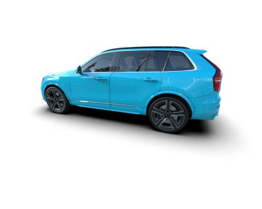 modern araba beyaz arka planda izole edildi. 3 boyutlu çizim - illüstrasyon