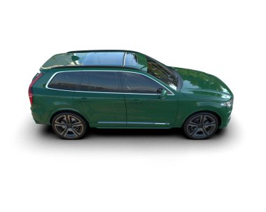 modern kompakt araba beyaz arkaplanda izole edildi.