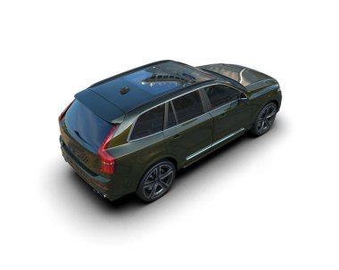 Modern araba arka planda izole edilmiş. 3d illüstrasyon - illüstrasyon