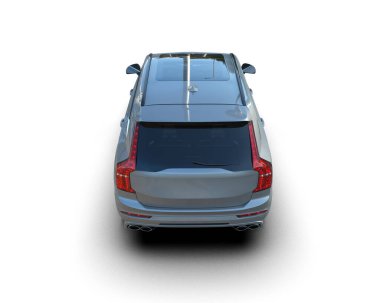 Araba beyazda izole edilmiş. 3d oluşturma