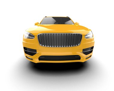 modern araba beyaz arkaplanda izole edilmiş 3 boyutlu görüntüleme