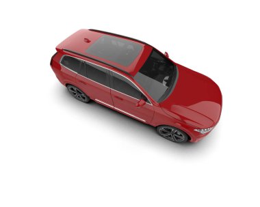 Beyaz arka planda izole edilmiş modern lüks araba. 3d illüstrasyon