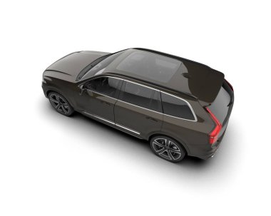 modern şehir arabası beyaz arka planda siyah - araba - 3 boyutlu