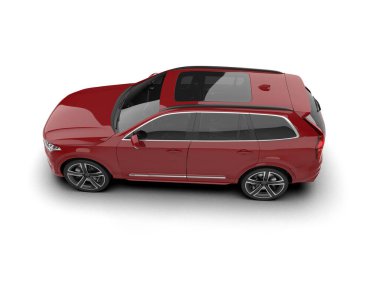 beyaz izole kırmızı spor araba