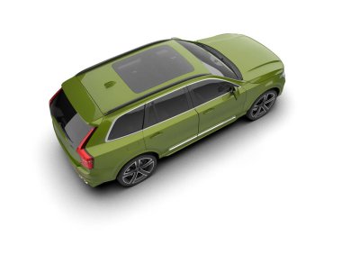 yeşil lüks araba aile kavramı