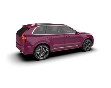 beyaz arkaplandaki modern araba 3 boyutlu görüntüleme