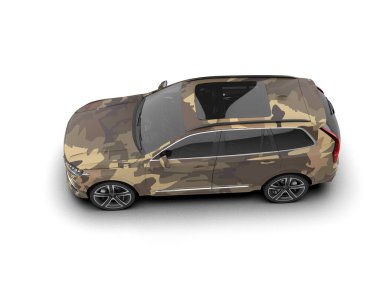 Siyah arka planı olan modern bir SUV.