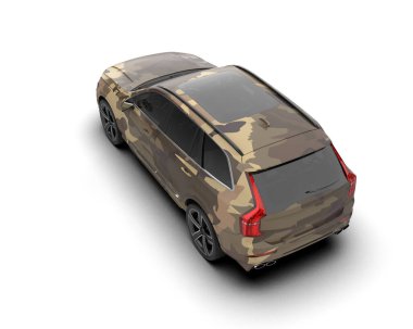 beyaz arkaplanda modern SUv