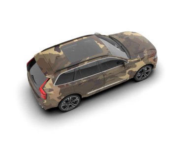 Beyaz arka planda bir cip. 3d oluşturma