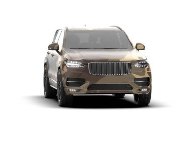 Lüks modern araba beyaz arka planda izole edilmiş. 3d illüstrasyon