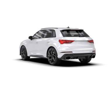 modern lüks beyaz spor araba - üst görünüm