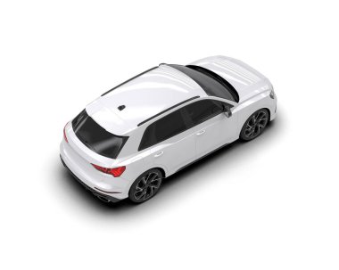 Modern şehir beyaz arka planda izole edilmiş. 3d illüstrasyon