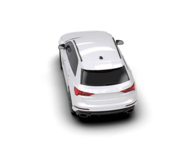 Beyaz arka planda 3 boyutlu araba. 3 Boyutlu Hazırlama