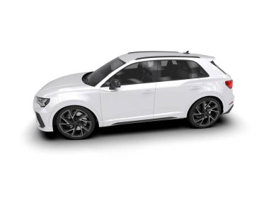 modern beyaz araba beyaz arka plan üzerinde izole