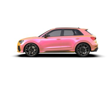 Pembe spor araba. 3d oluşturma.