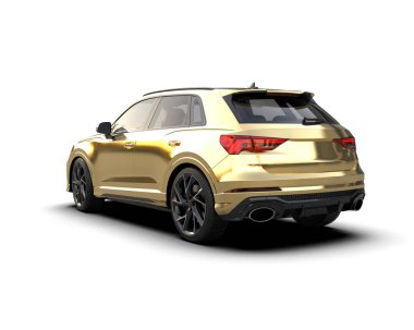 Bir markanın 3 boyutlu görüntülemesi - daha az genel SUV arabası beyaz arkaplanda izole edildi