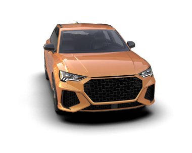 Vücudunun bir kısmı beyaz arka planda modern şehir arabası. Kırpma yolu ile 3d oluşturma