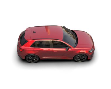 Beyaz arka planda kırmızı modern araba