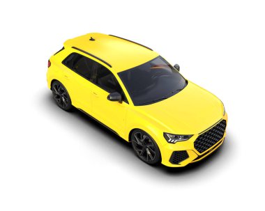 Beyaz arka planda izole edilmiş, daha az genel bir konsept arabanın 3 boyutlu çizimi