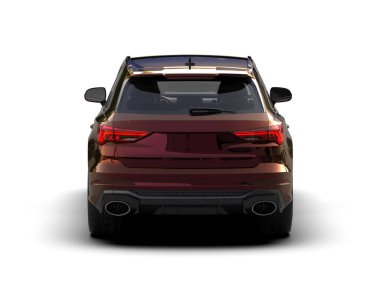 Modern araba arka planda izole edilmiş. 3D görüntüleme - illüstrasyon