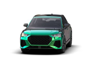 Araba modern yeşil renk. 3d oluşturma