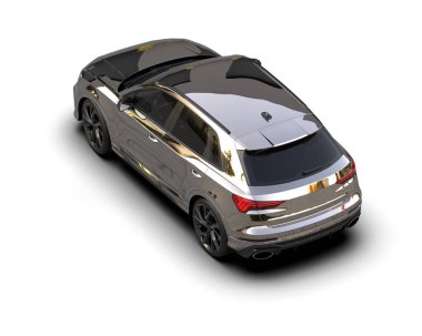 Beyaz arka planda modern lüks spor araba. 3 Boyutlu Hazırlama