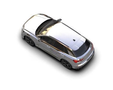 beyaz arkaplandaki modern araba 3 boyutlu görüntüleme