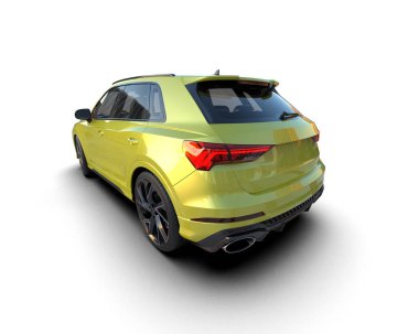 Gri arka planda izole edilmiş modern spor araba.