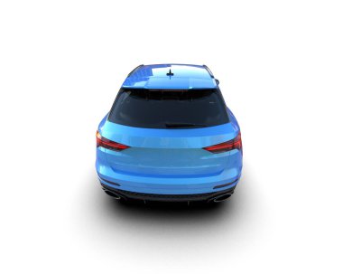 Beyaz arka planda modern bir araba. 3 Boyutlu Hazırlama