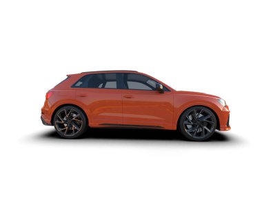 Kırmızı spor araba. 3d oluşturma