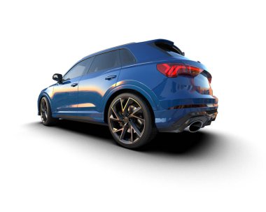 Beyaz arkaplandaki araba.