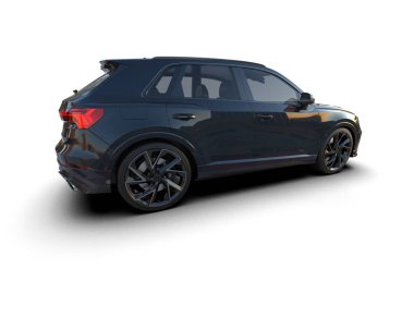 Lüks SUV arka planda izole edilmiş. 3D görüntüleme - illüstrasyon