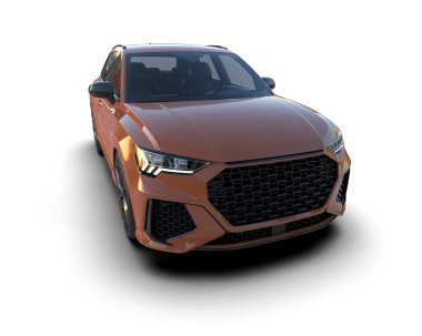 Arka planda modern bir araba. 3d oluşturma