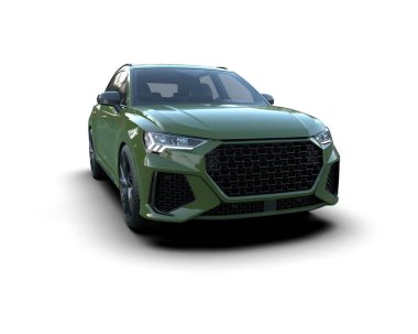 Beyaz arka planda yeşil modern araba